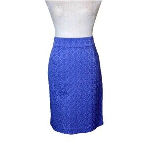 Banana Republic‎ Women's Blue Textured Pencil Skirt Workwear Office Casual Sz 10